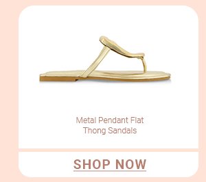 Metal Pendant Flat Thong Sandals