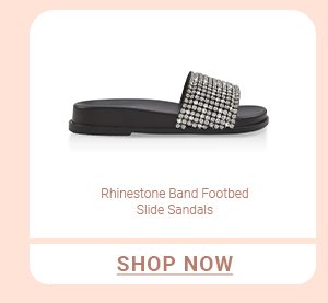 Rhinestone Band Footbed Slide Sandals