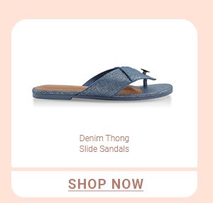 Denim Thong Slide Sandals