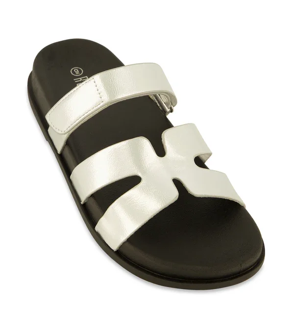 H Band Velcro Slide Sandals