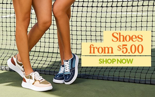 Shoes from \\$5.00 SHOP NOW