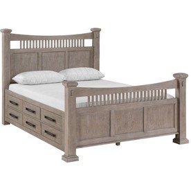 Oaken Taupe Queen Storage Bed