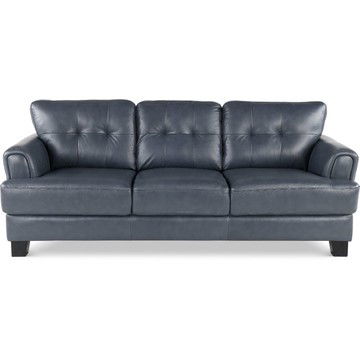 Manhattan Blue Leather Sofa