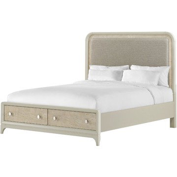 Skyline Beige-Gray Queen Storage Bed