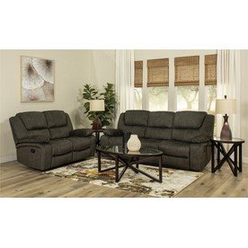 Pasadena Charcoal 2-Piece Reclining Sofa and Loveseat