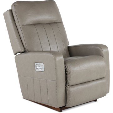 Finley Pewter Power Rocker Recliner with Headrest and Lumbar Support