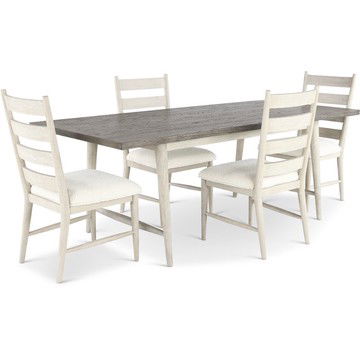 Coastal Farmhouse Gray 5 Piece Dining Set