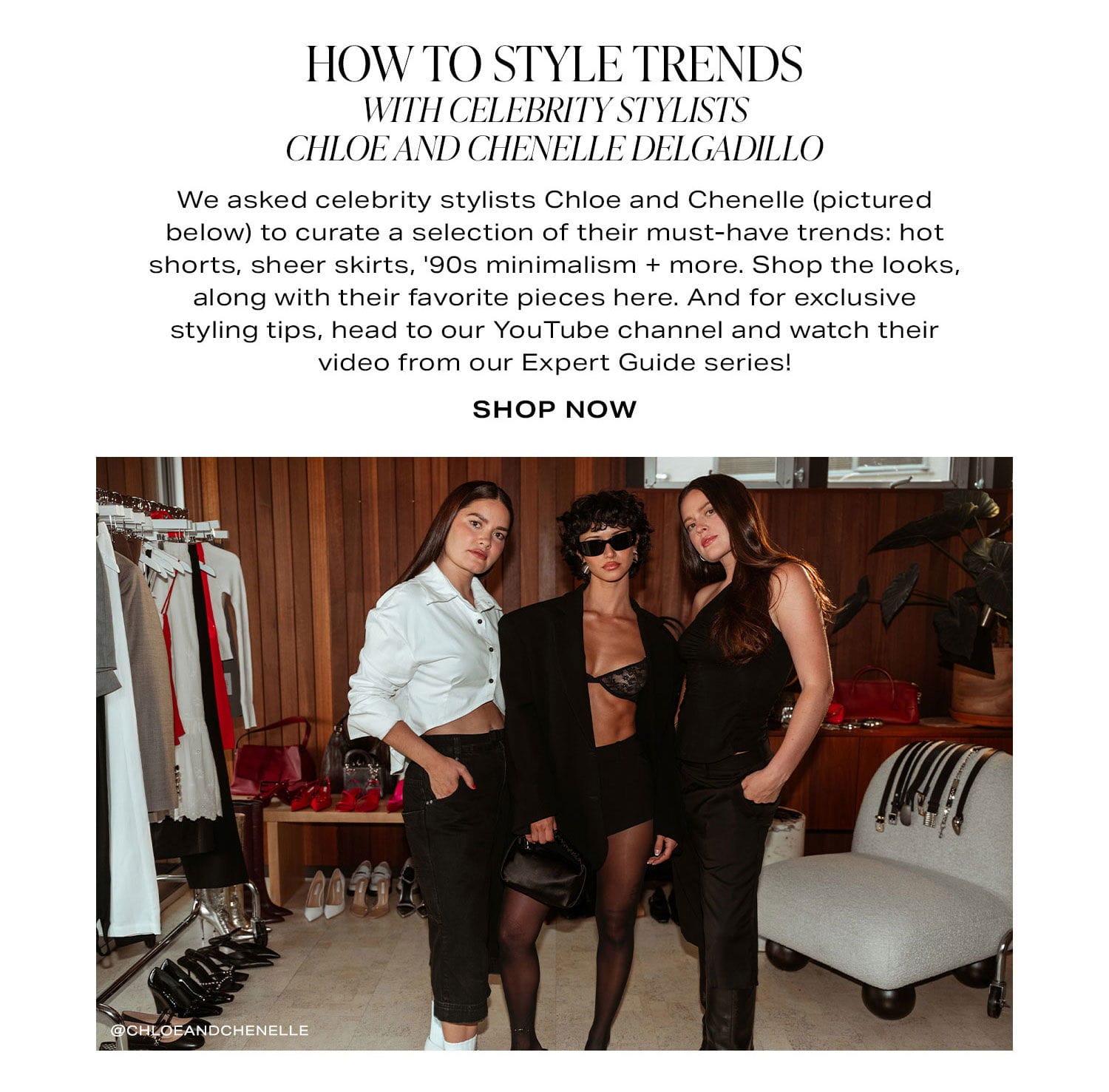 How To Style Trends. With Celebrity Stylists Chloe and Chenelle Delgadillo. Shop Now.