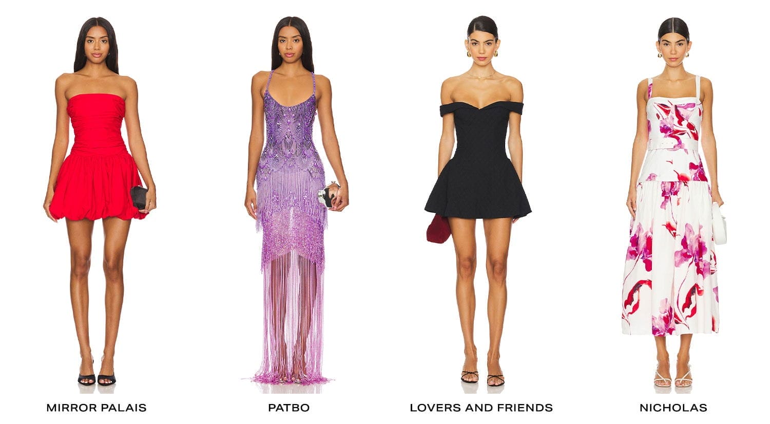 4 Dresses You Need... For everything from brunch to dinner parties. Row of Product.