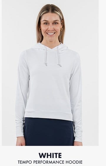 Tempo Performance Hoodie | Solid - White