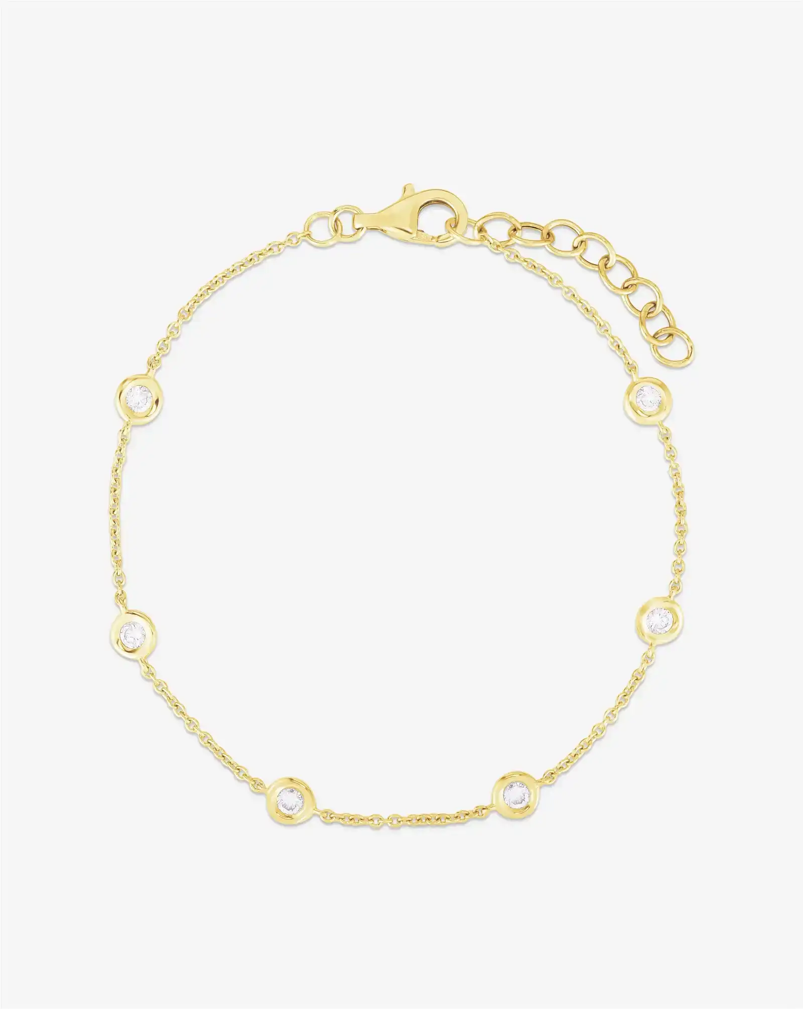 Image of Diamond Bezel-Set Station Bracelet