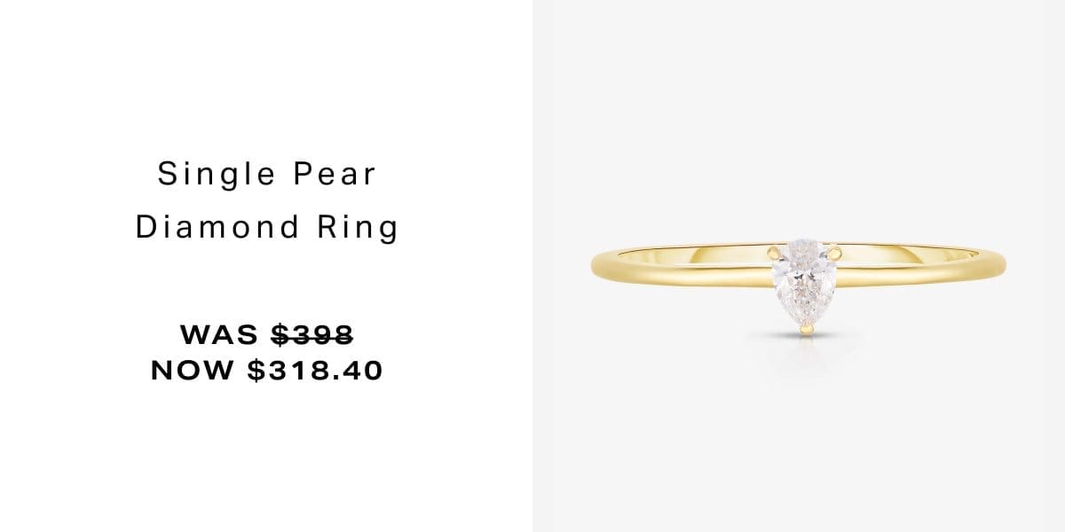 Single Pear Diamond Ring