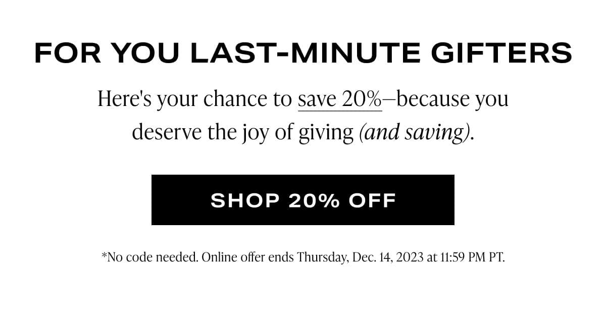 Shop 20% Off Everything