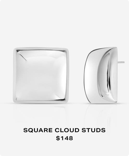 Statement Sterling - Square Cloud Studs