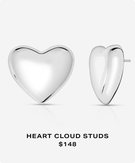 Statement Sterling - Heart Cloud Studs