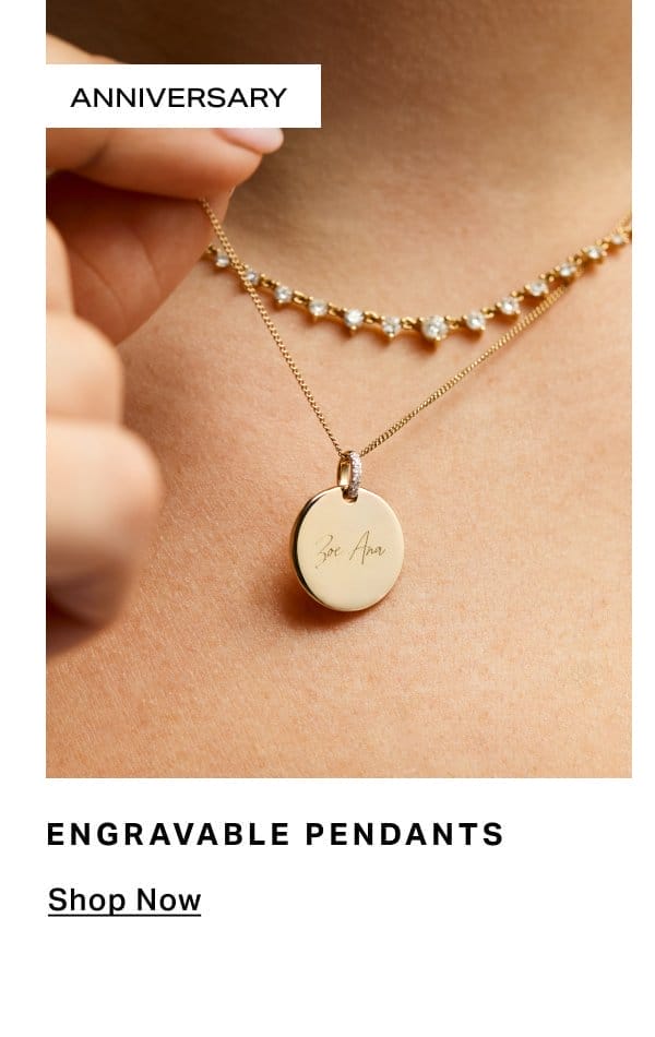 Engravable Round Pendant Necklace