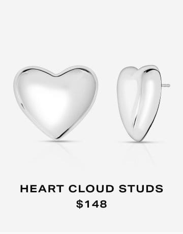 Statement Sterling Heart Cloud Studs