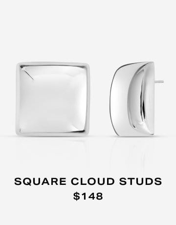 Statement Sterling Square Cloud Studs