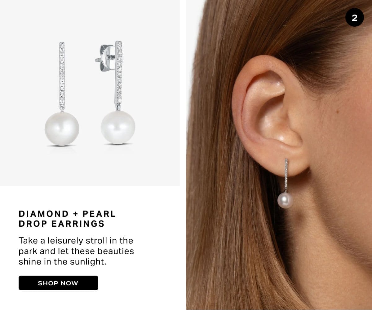 Diamond + Pearl Drop Earrings