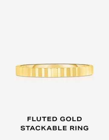 Fluted Gold Stackable Ring