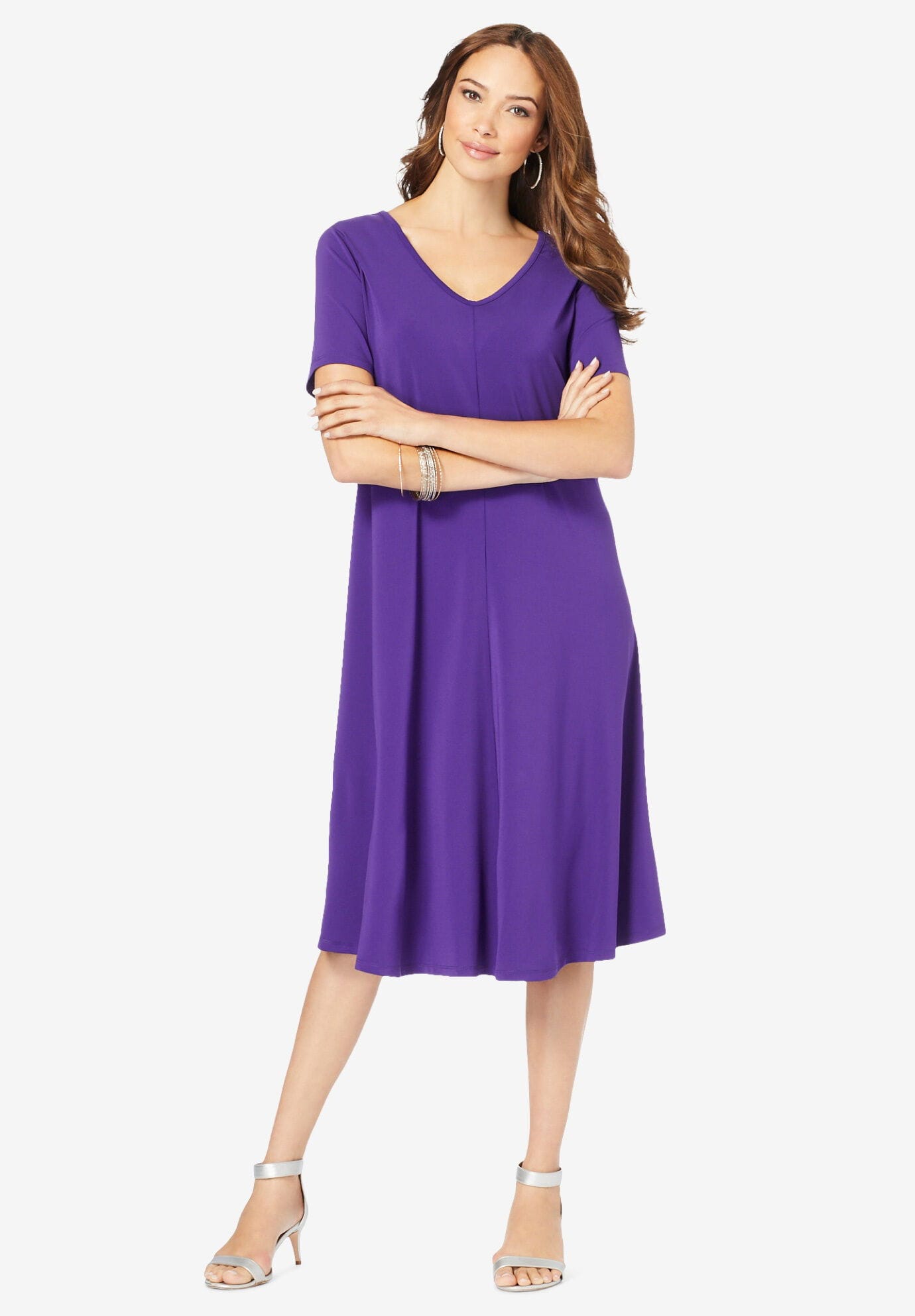 Ultrasmooth Fabric VNeck Swing Dress\ufeff