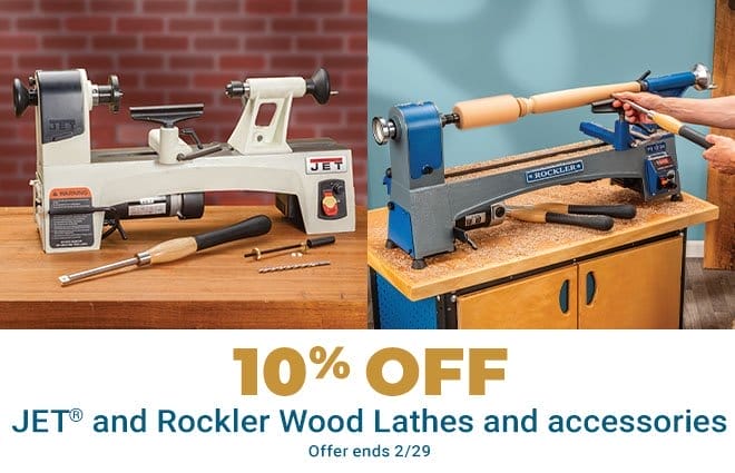 Jet and Rockler Wood Lathes & Accessories, Offer Ends 2/29