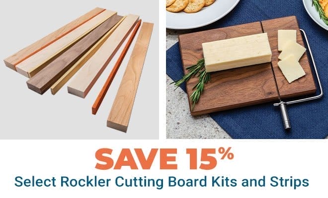 Save 15% on Select Rockler Cutting Board Kits and Strips