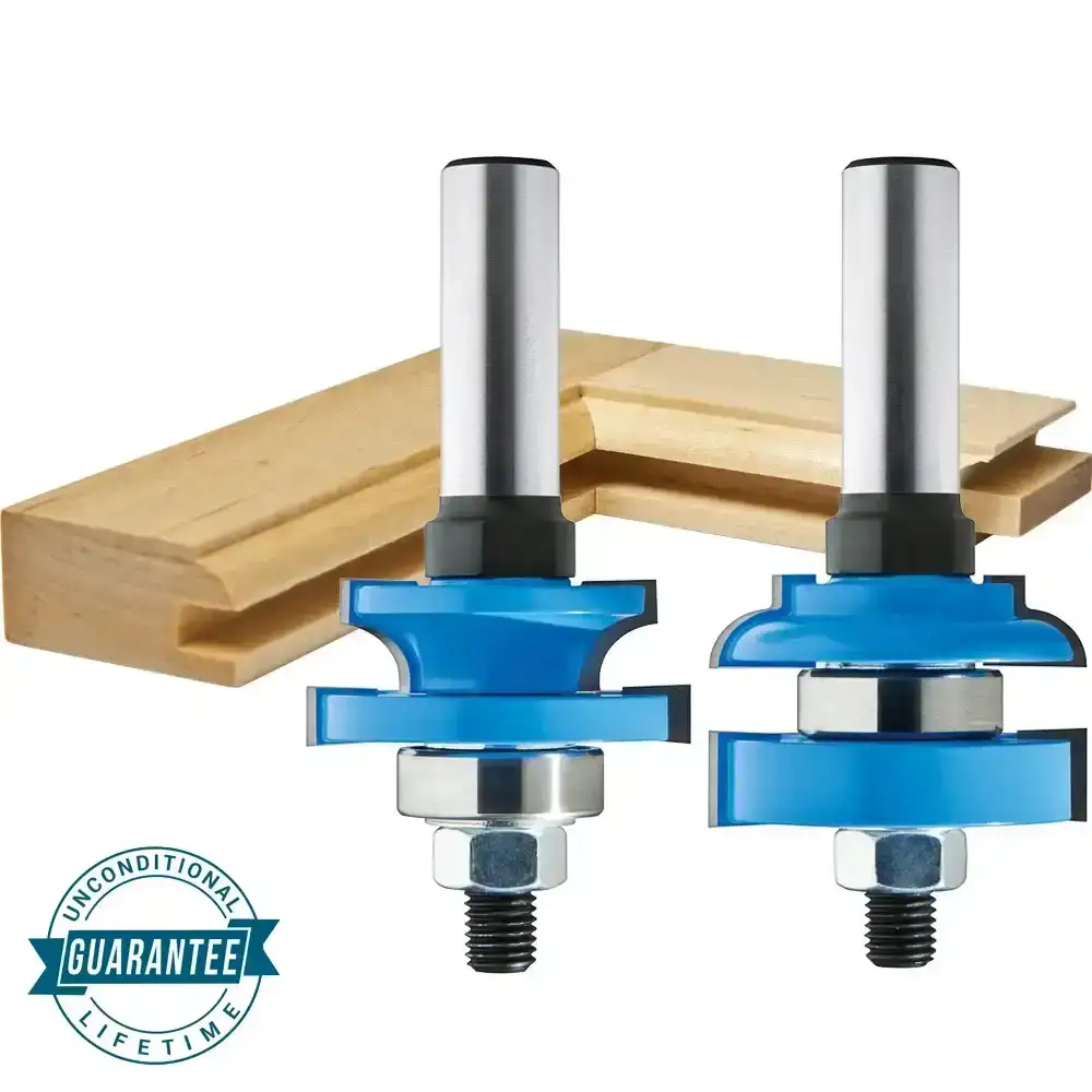 Rockler Round-Edge Matched Rail and Stile Router Bit Set - 1-5/8