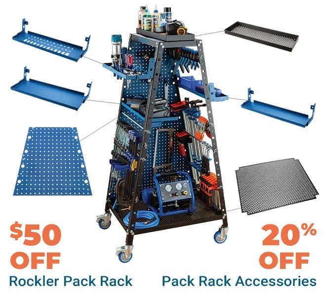 \\$50 Off Rockler Pack Rack and 20% Off Pack Rack Accessories