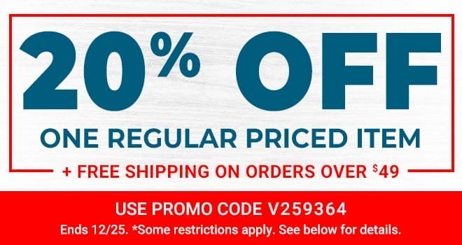 20% off ONE Regular Priced Item