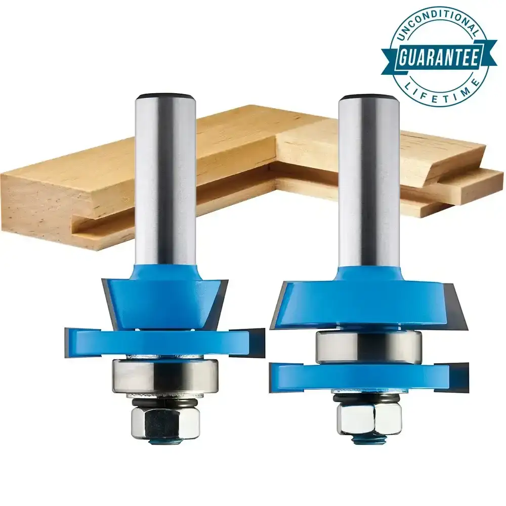 Rockler 2-Pc. Rail and Stile Shaker Cutter Router Bit Set - 1/2