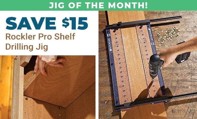 Jig of the Month: Save \\$15 Rockler Pro Shelf Drilling Jig