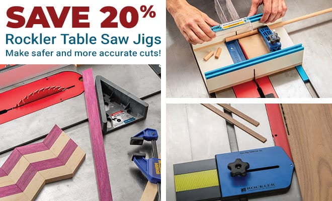 Save 20% on Rockler Table Saw Jigs