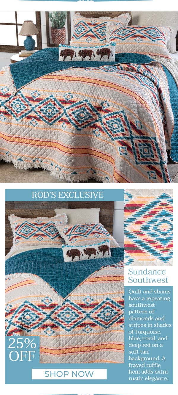 Save On Rod's Sundance Southwest Ruffle Quilt