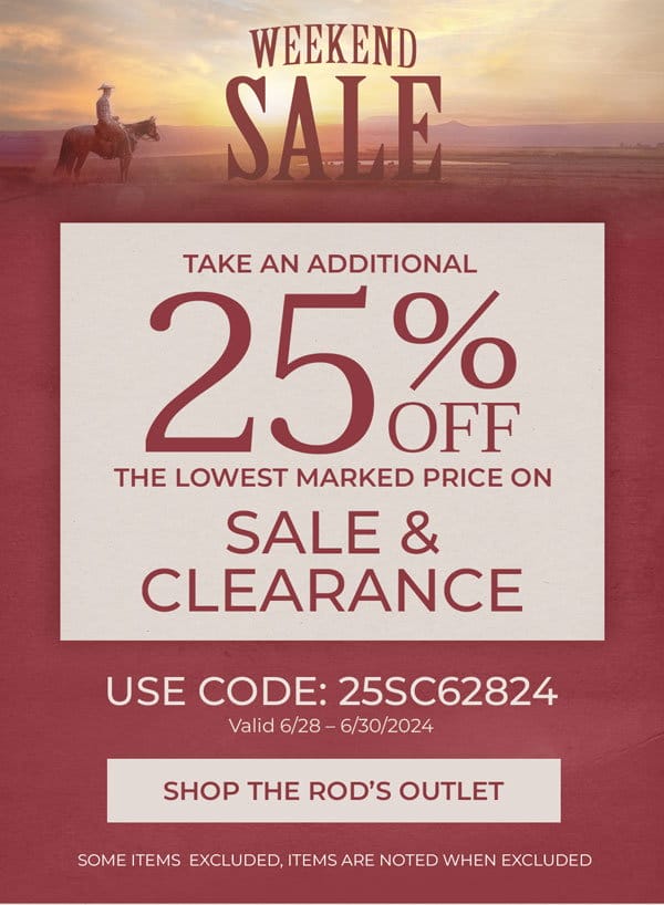 25% of Sale & Clearance