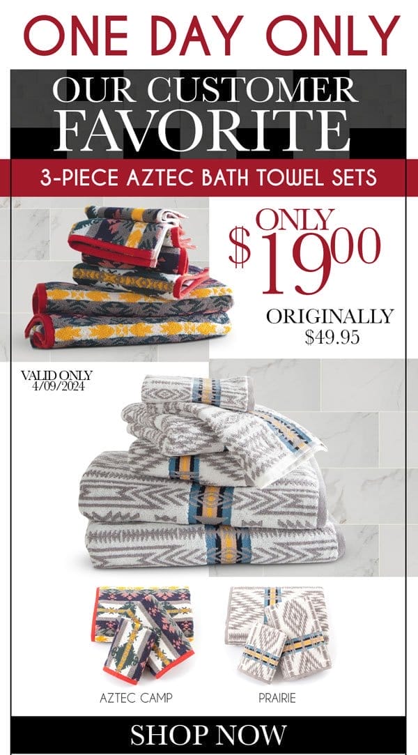 Get These 3-Piece Towel Sets for Just \\$19!