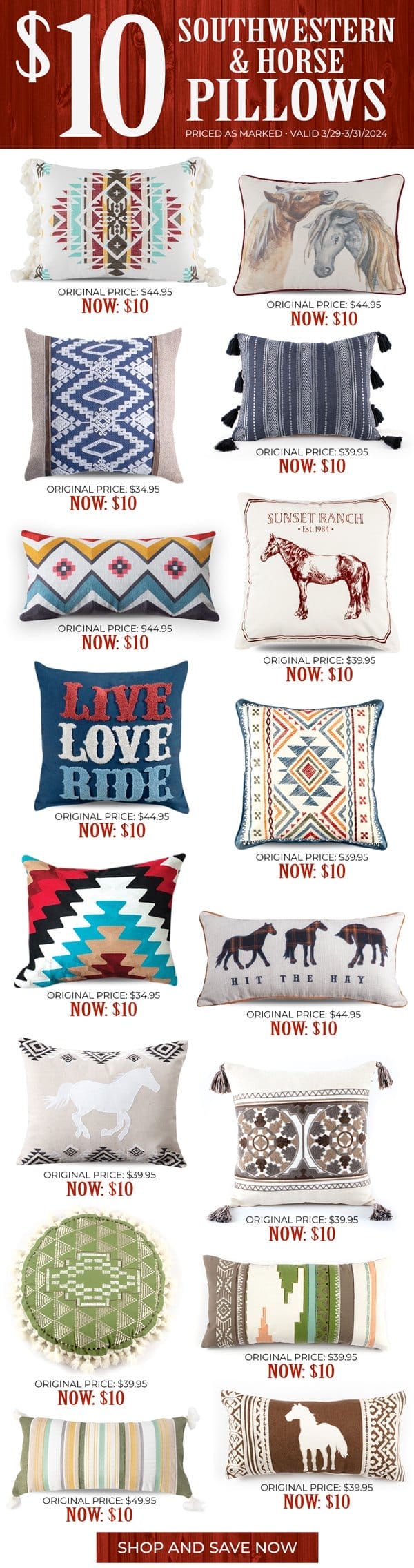 \\$10 Pillows