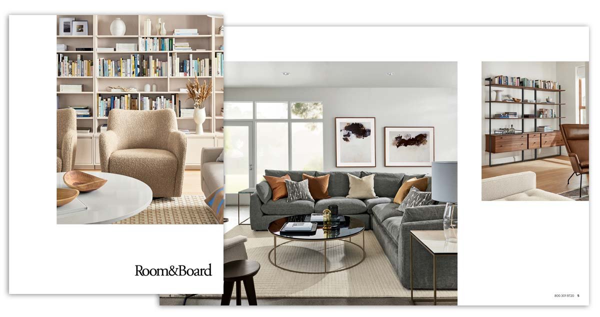 Furniture layouts featured in the winter digital catalog