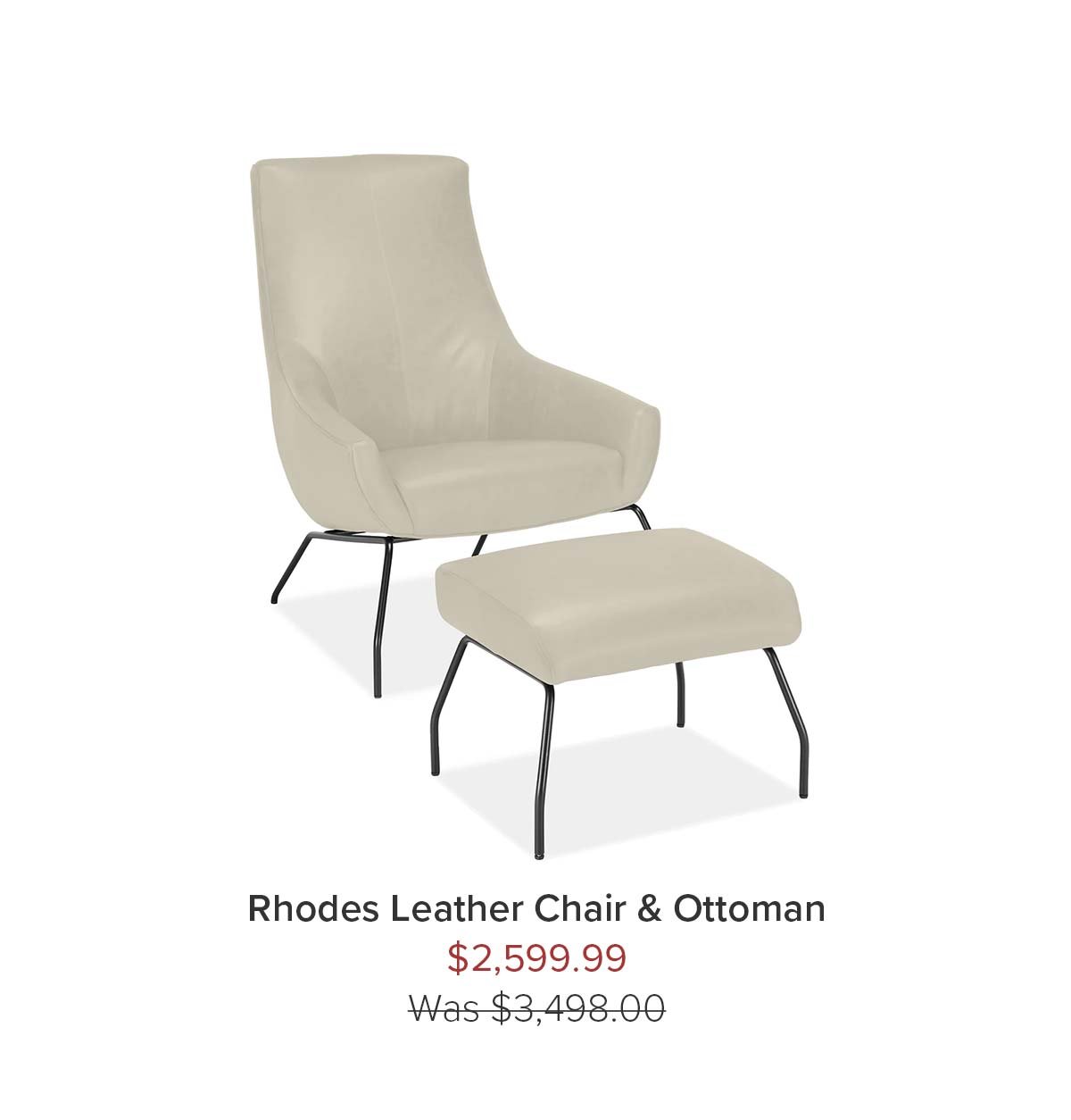 Rhodes Leather Chair & Ottoman - \\$2,599.99