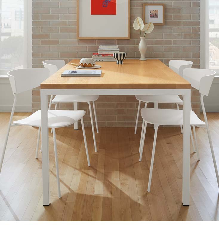 Parsons table with Wolfgang chairs