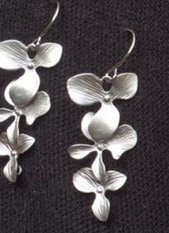 Floral Design Silvery White Alloy Earrings