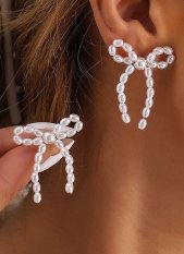 White Butterfly Detail Vintage Pearl Earrings