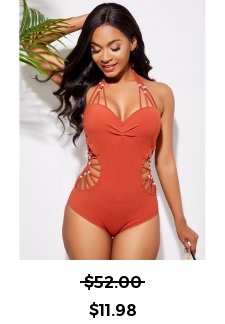 Cutout Detail Tie Back Tie Back One Piece Swimwear