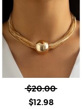 Layered Design Gold Iron Detail Necklace