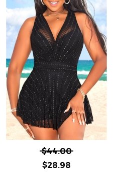 Criss Cross Lace Black One Piece Swimwear