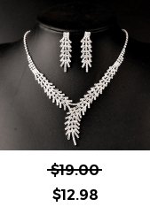 Silvery White Rhinestone Designt Earrings and Necklace