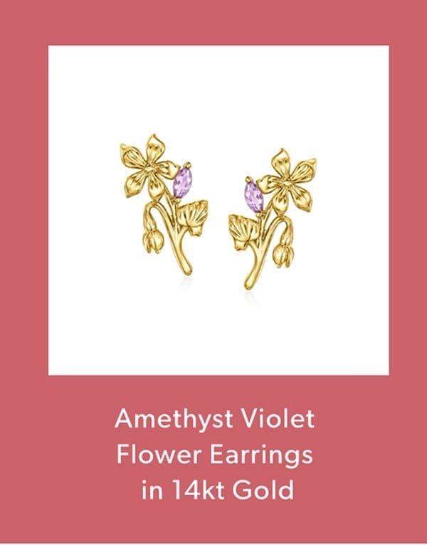 Amethyst Violet Flower Earrings