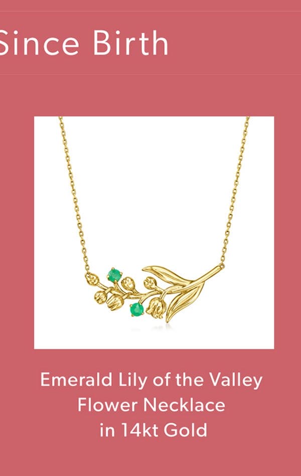 Emerald Lily of the Valley Flower Necklace