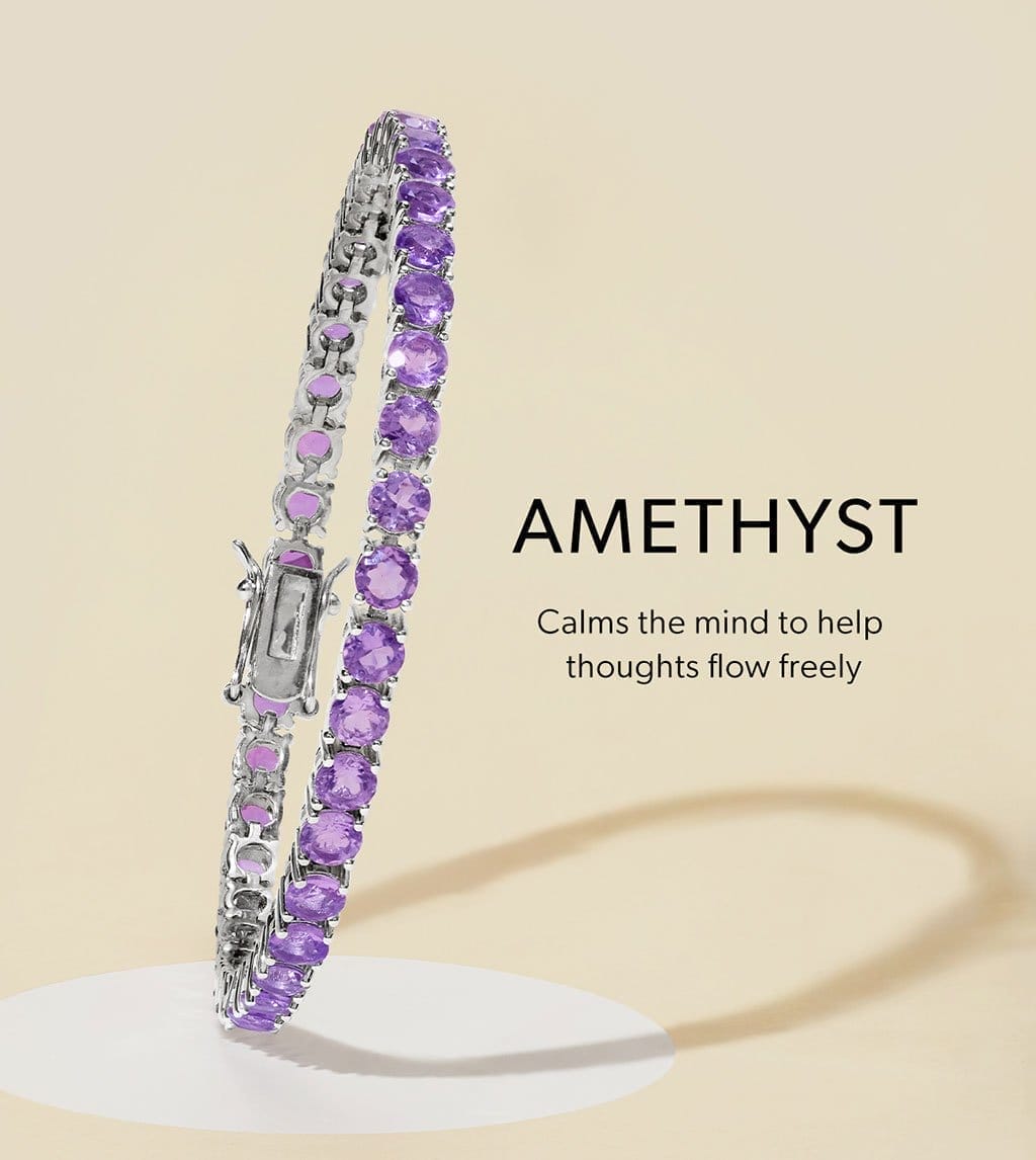 Amethyst. Calms the mind to help thoughts flow freely