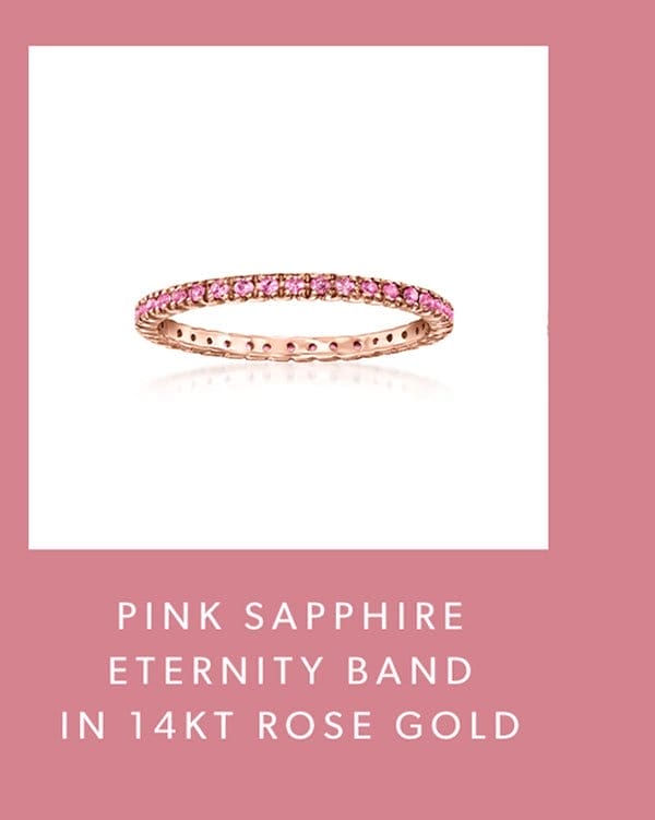 Pink Sapphire Eternity Band in 14kt Rose Gold